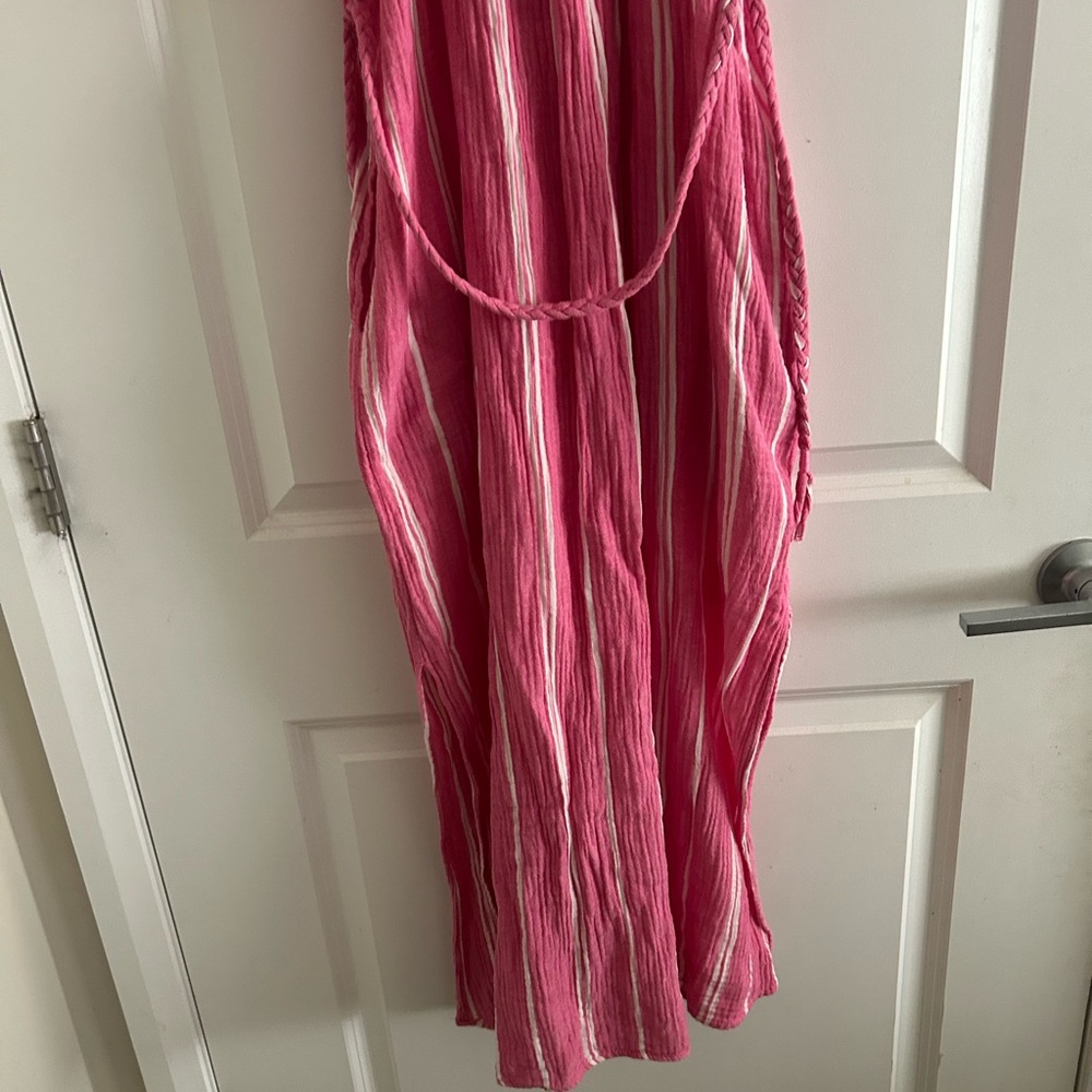 Marine Layer Pink and White Striped Button-Front Maxi Dress - Picture 8 of 10